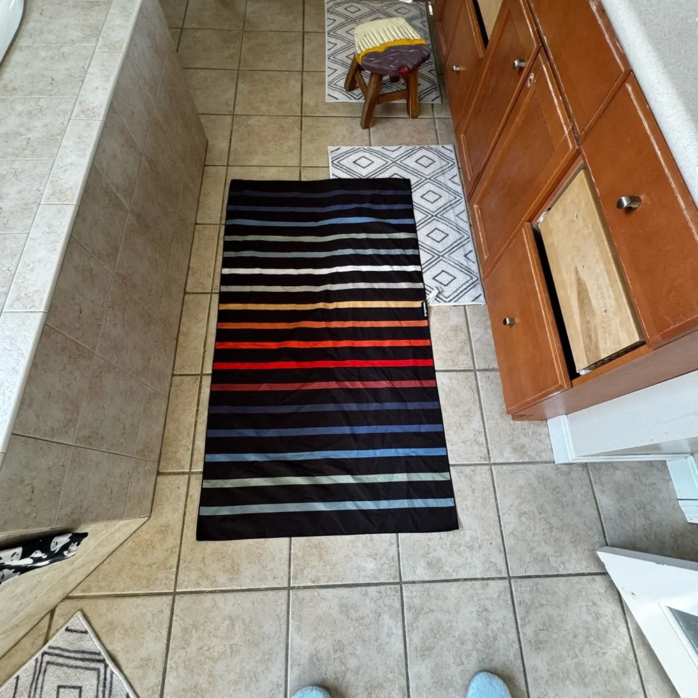 Striped beach towel with Multicolor Design